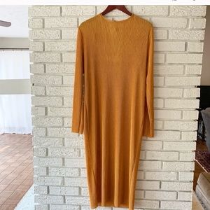 Zara Trafaluc Gauze Long Sleeve Maxi Dress Large